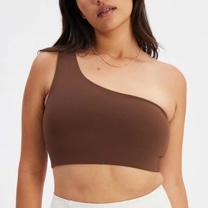 Girlfriend collective Earth Bianca one shoulder bra